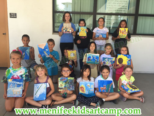 menifee art camp canvas painting art classes in Menifee California by Ines Miller Art Instructor